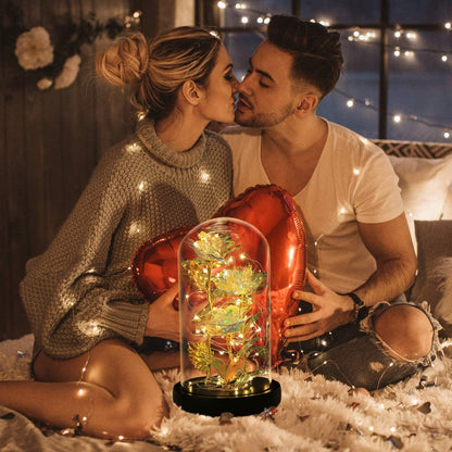 Perfect for Couples Romantic Date Valentines Flowers Gifts for Her,Beauty and the Beast Rose Glowing Rose Gift,Glass Galaxy Flower Gift,Rainbow Valentines Rose Flower Gift,Beast Rose Xmas Day Gifts for Mom,Women,Wife'S,Grandma