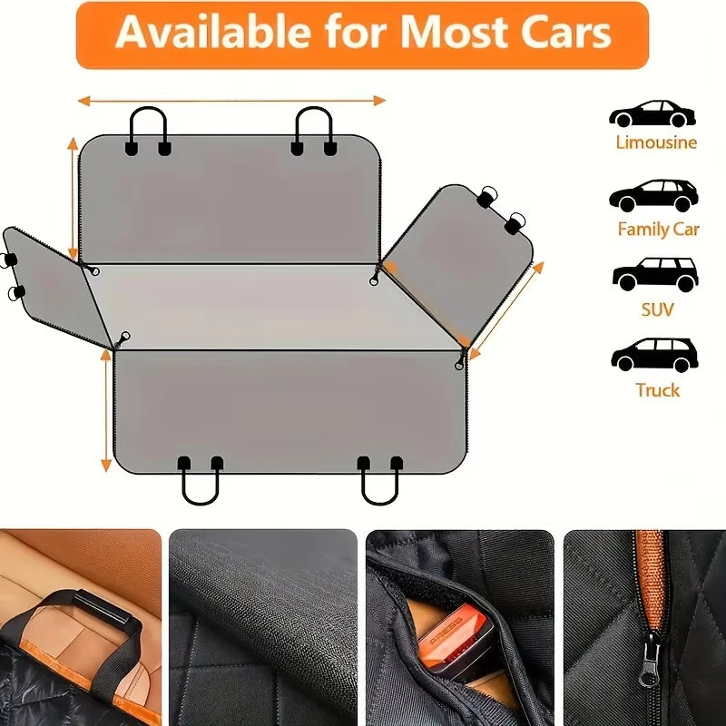 Suitable for all Vehicle - Waterproof Oxford Cloth Car Pet Mat - Ultimate Rear Seat Cushion for Dogs & Cats, Keeps Your Car Clean