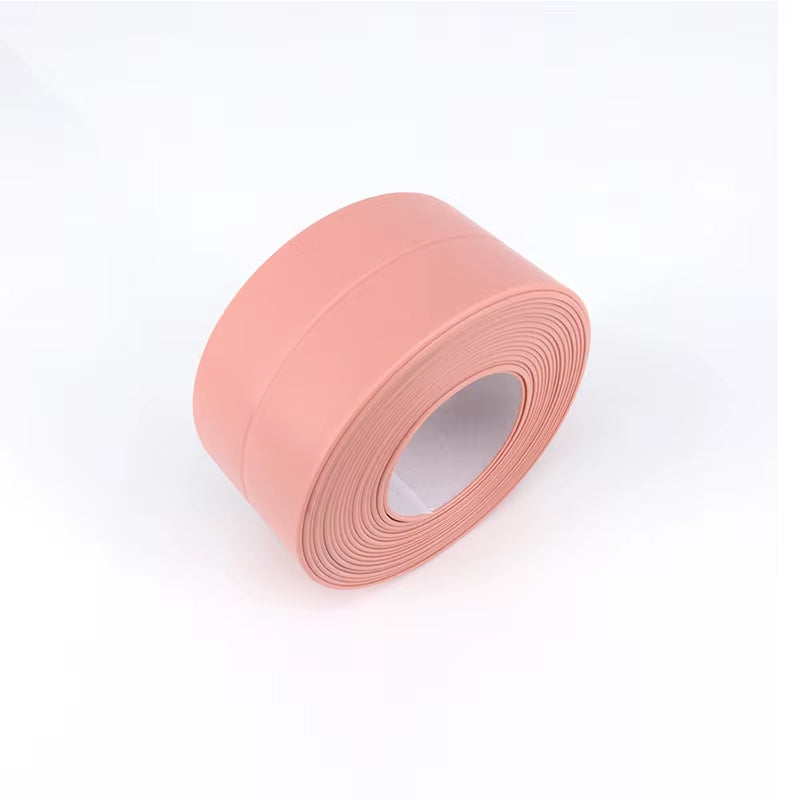Peach Colour Waterproof Self-Adhesive Bathroom Sealing Tape - Oil-Proof Kitchen Sink Caulk Strip for Shower & Toilet Corners