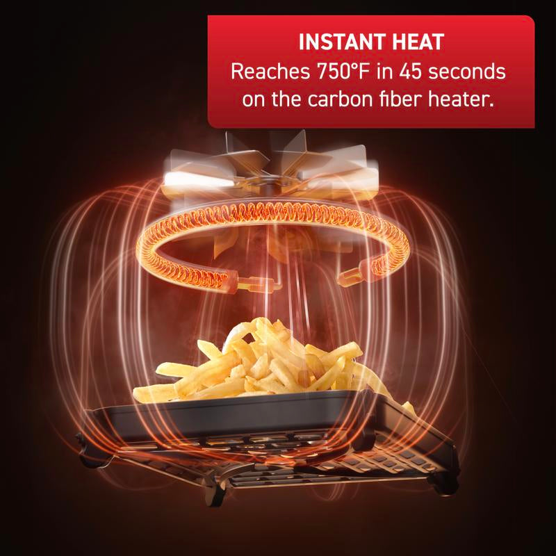 T-Fal Easy Fry Infrared Air Fryer - 6.3 Quart, 1550W, Digital Touch Screen, Sleek Grey Design