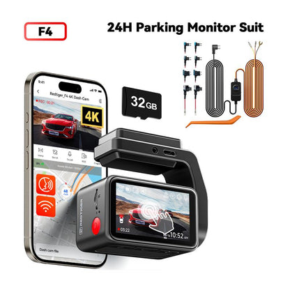 Redtiger F4 4K Dash Cam with Voice Control, WiFi & App, GPS, Super Night Vision, and Loop Recording