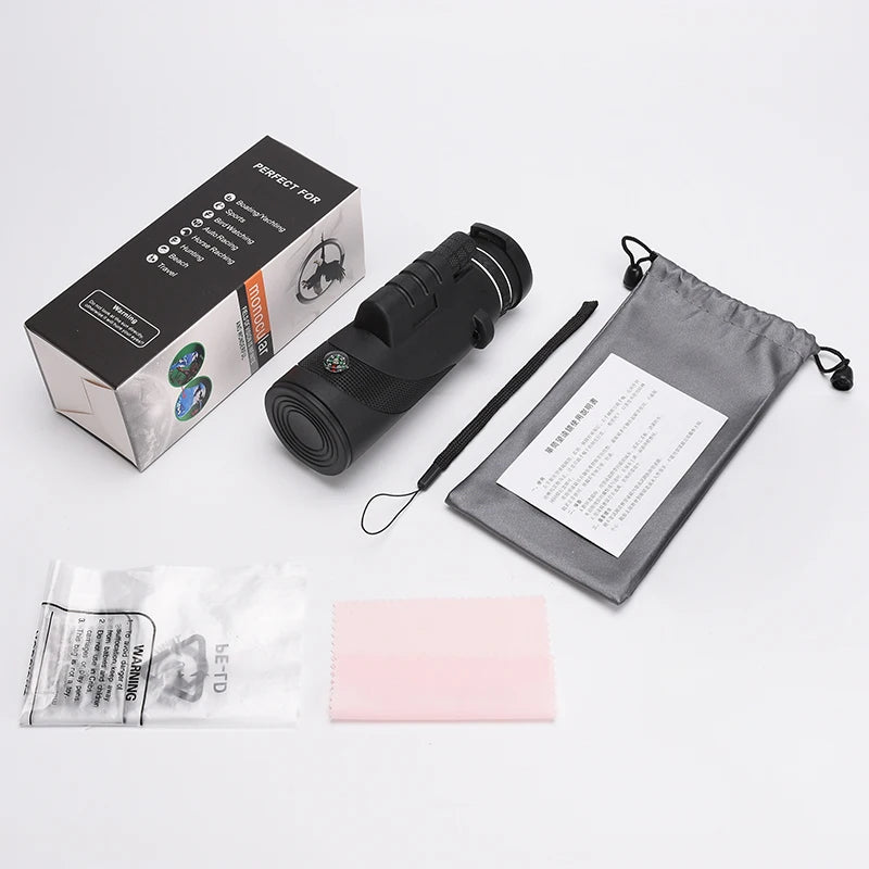 40X60 HD Waterproof Mini Telescope Monocular with Smartphone Zoom - Perfect for Hunting and Camping!