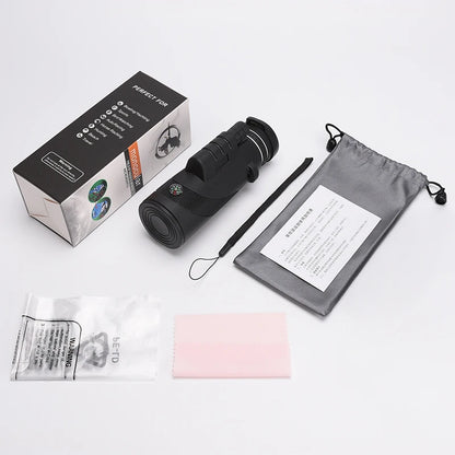 40X60 HD Waterproof Mini Telescope Monocular with Smartphone Zoom - Perfect for Hunting and Camping!