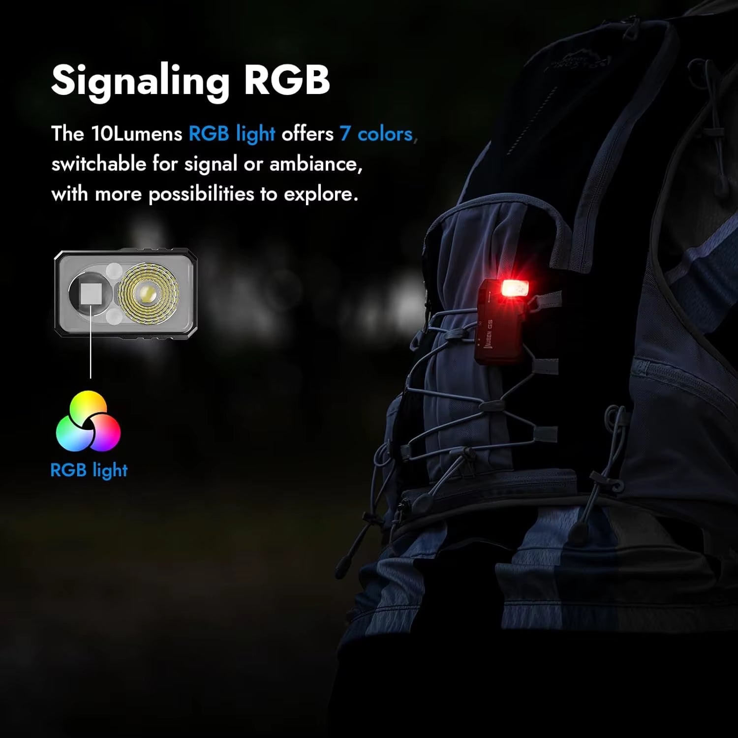 G5 Mini Rechargeable EDC Flashlight - 400 Lumens Dual Light Sources with RGB, Perfect for Hiking and Everyday Carry